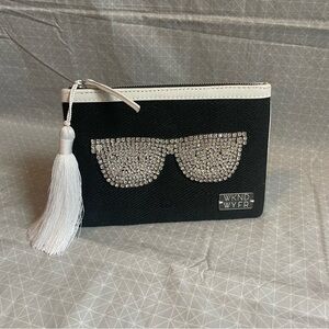 NWOT WKND WYFR Rhinestone Sunglasses Tassel Zip Clutch